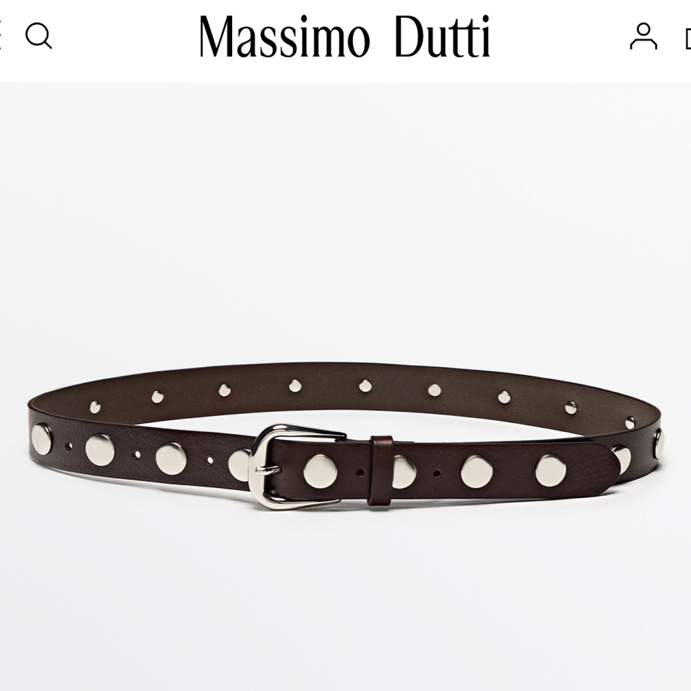 MASSIMO DUTTI studded Napa leather belt